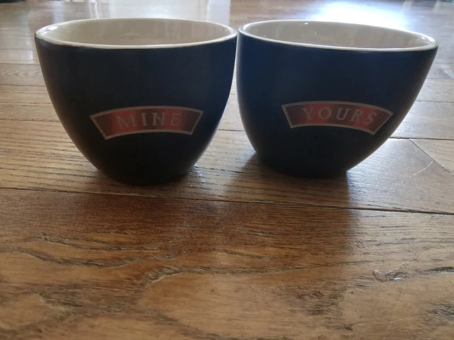 Baileys Irish Cream Sipping Tasting Cups Mugs Brown Yours Mine 2 Piece Set!
