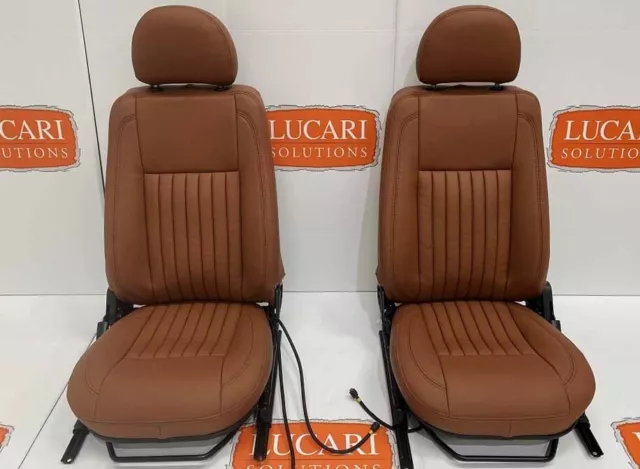 TAN FLUTED LEATHER heated TDCI PUMA front seats Fit Land Rover