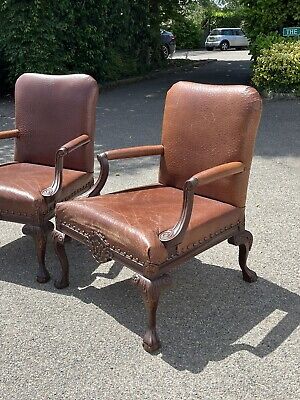 Brown Leather Armchairs 3