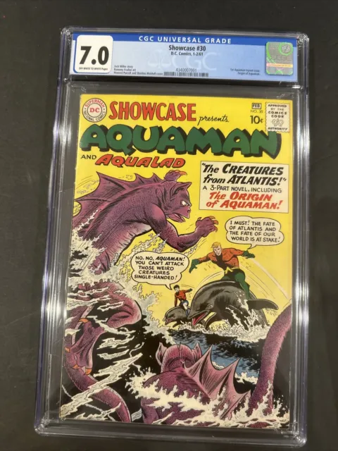 Showcase #30 ⭐ CGC 7.0 ⭐ 1st AQUAMAN Tryout! Silver Age DC Comics Presents 1961