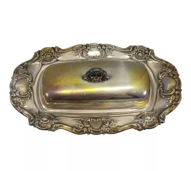 VTG Towle Old Master Silverplate Butter Dish