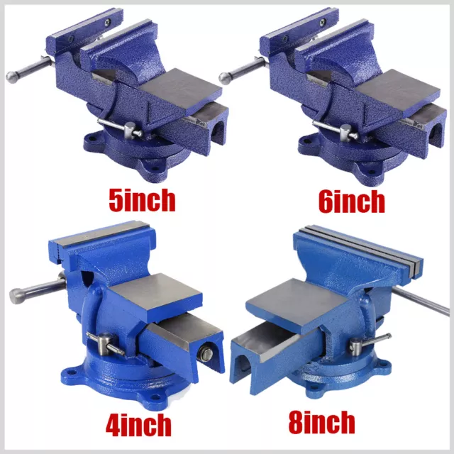 4'' 5'' 6'' 8' Heavy Duty Engineers Bench Vice Semi Level Swivel Base Steel AU 2