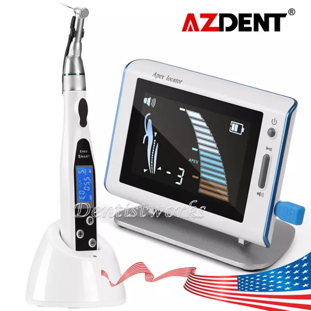 Dental Cordless LED Endo Motor 16:1 Contra Angle/4.5"LCD Apex Locator Root Canal