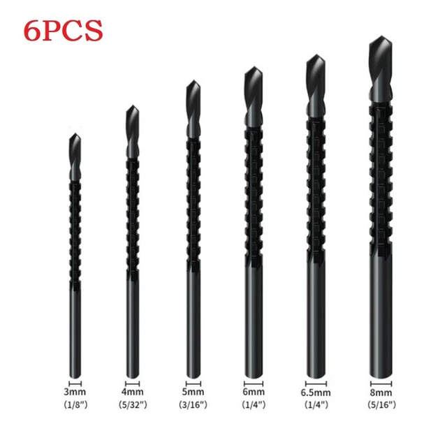 6PCS HSS Electric Drill Bit Serrated Grooving Spiral Hole Saw Wood drilling Tool