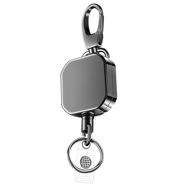 Heavy Duty Metal Retractable Carabiner Keychain Belt Badge Reels Clip 28.3Iarr