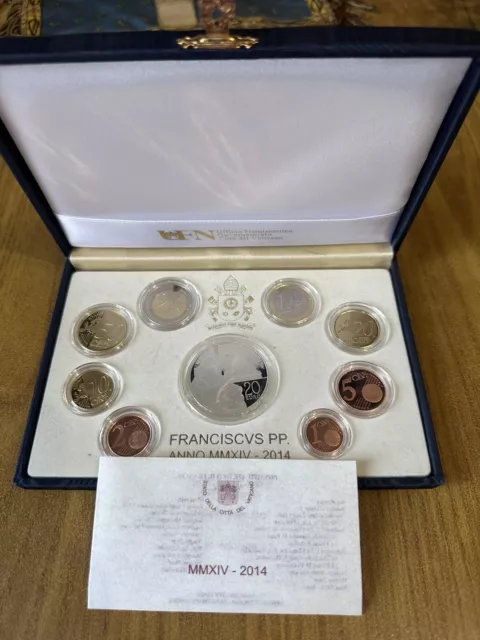 Vaticano Serie Divisionale 9 Monete Euro 2014 Proof Senza Scatola Esterna Q2