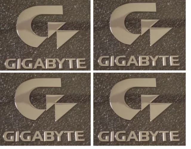 Gigabyte Sticker Silver Chrome Decal Gaming Motherboard Graphics Card QTY 1