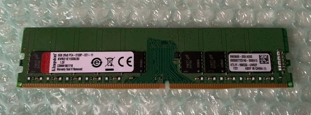 Barrette Mémoire RAM Kingston 8GB DDR4 - PC4-2133P - Pour Serveur - Occasion Fonctionnelle