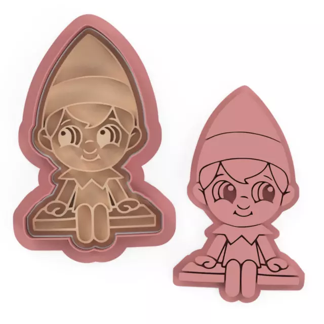 Elf Christmas Shelf Cookie Cutter and Embosser Stamp