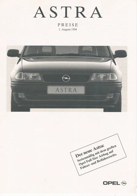 Opel Preisliste Astra