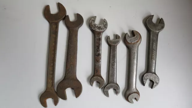 Lot of 6 Vintage Drop Forged Model T/ A/Tractor Ford Style Open End Wrenches