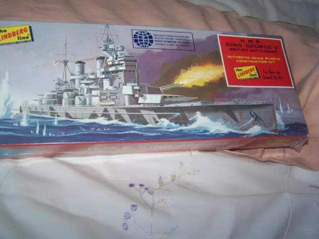 Lindberg Line scale model kit HMS King George British battleship sealed