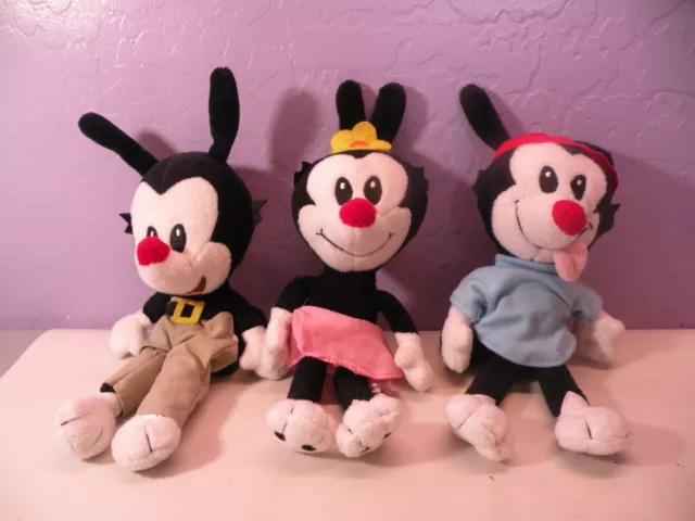 Vintage The Animaniacs Plush Complete Set Yakko Wakko & Dot Plush Lot