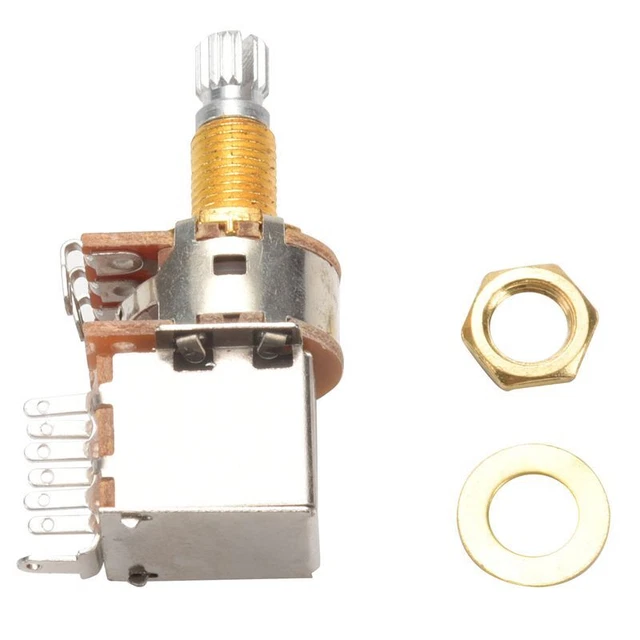 A500K Potentiometer Push Pull Switch Splined Dpdt Pot Shaft 25Mm Electric Guitar
