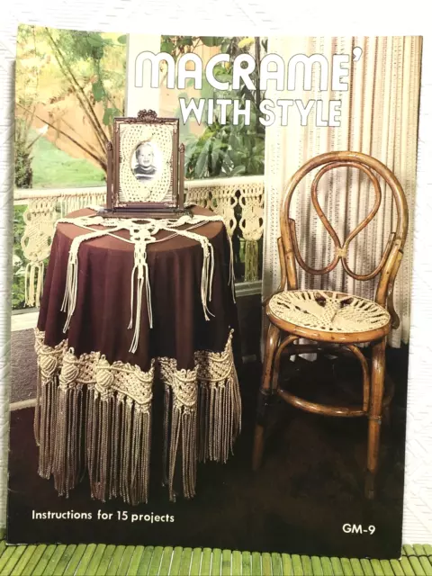 Juego de almohadas de escritorio de colección Macrame con patrones de estilo 1977