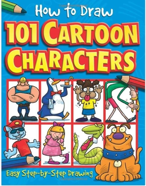 HOW TO DRAW Cartoon Characters Anti-Stress Creative Gift Kids £8.99 ...