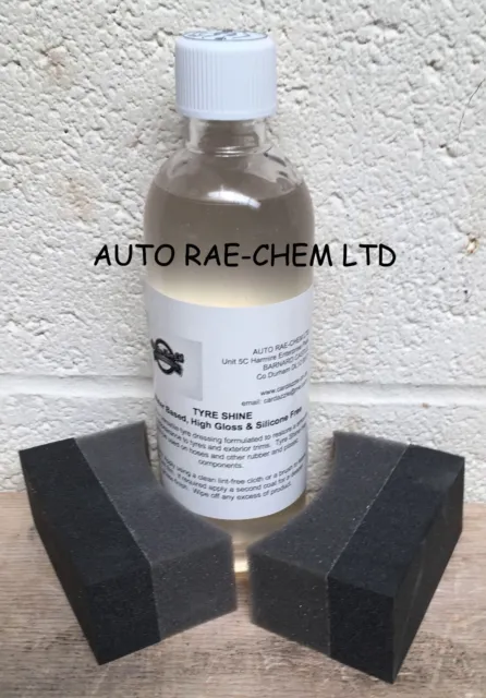 Tyre Shine / Rubber Dressing 500Ml - Water Based + 2X Free Sponges