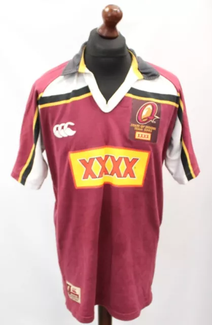 Vintage CANTERBURY Queensland State Of Origin Rugby League Shirt UK L - ZZ2