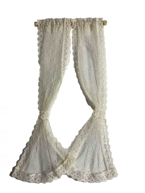 Rideau Panneau Dentelle 104 Pouces - Design Fenêtre Cathédrale - Blanc