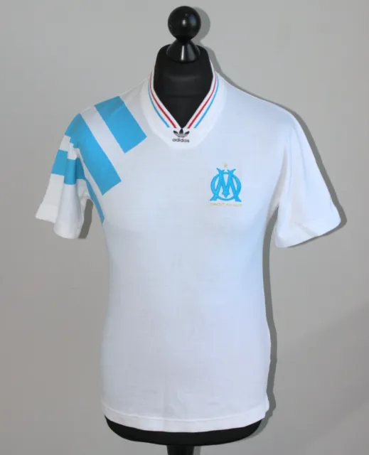 BNWT Olympique Marseille France home football retro shirt 1992 Adidas Size XS