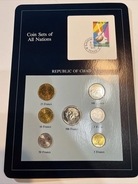 Republic Of Chad BU 1976-85 500 1985 FR Africa Coin Sets of All Nations stamp