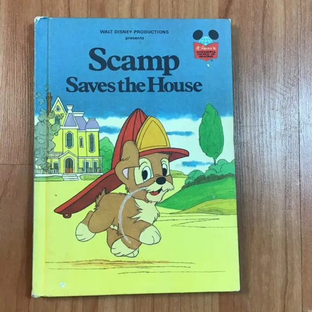 Vintage 1979 Walt Disney's Scamp Saves The House Hardcover Book
