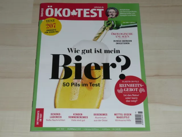 ÖKO TEST Mein Bier (Pils) - Juni 6/2022 Ratgeber Ökotest Heft Warentest NEU !!!