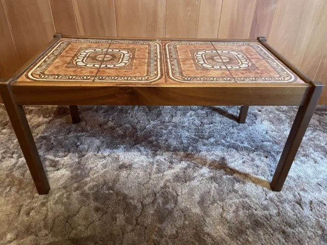 Vintage Teak Tiled Top Coffee Table