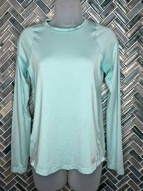 New Balance Running Light Blue Womens Xs Long Sleeve Active Athletic Shirt