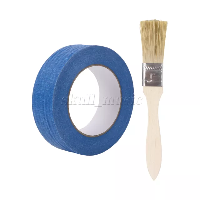 2 Pieces Stain Varnish Brush 1" w/ Thickened Wood Handle & Painter Tape 55 yds