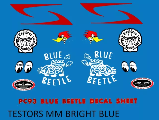 REPRODUCTION DECALS ONLY:  Monogram  1929 Blue Beetle Ford PU [=BLUE BANDITO]