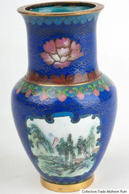 Chine 20. Jh A Petit Chinoise Cloisonne Enamel Vase - Vaso Cinese Chinois