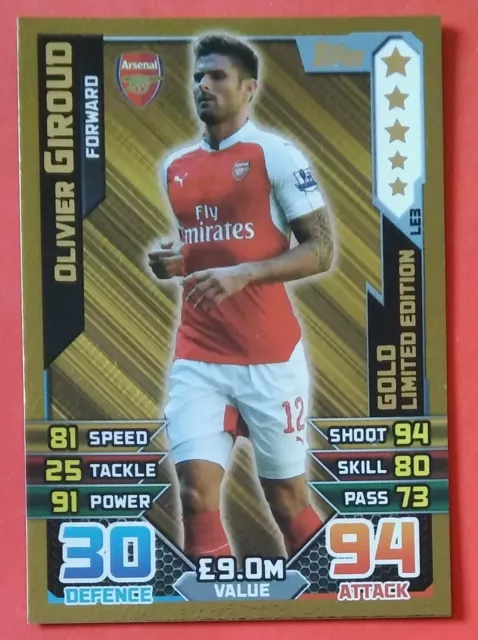 Match Attax 2015/6 Gold Limited Edition - Olivier Giroud of Arsenal