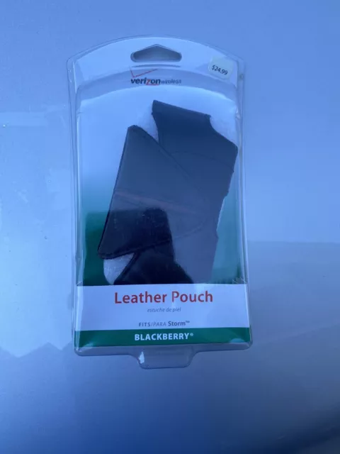 New! Verizon Wireless Blackberry Leather Cell Phone Pouch Case for STORM