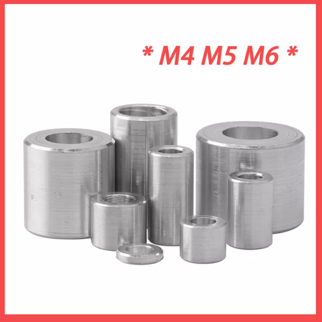 M4 M5 M6 Aluminium Stand Off Spacers Collar Bonnet Raiser Bushes Washers 1- 30mm