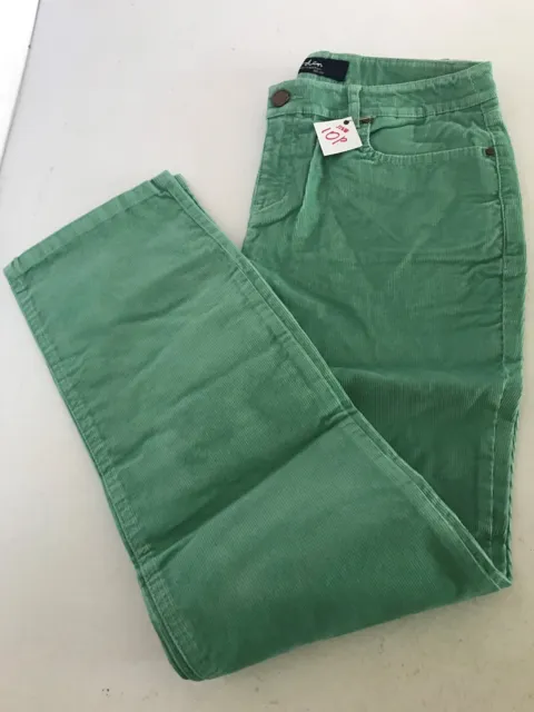 Boden women's corduroy Stretch trousers, straight leg, mint green size 10 petite