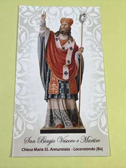 SAN BIAGIO PREGHIERA - Santino - Holy Card - immagine sacra