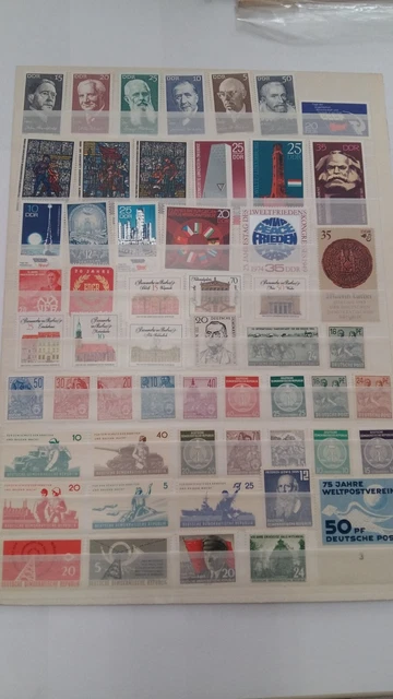 East Germany Ddr Collection Of 195 Different Mnh Stamps In Sets And Singles