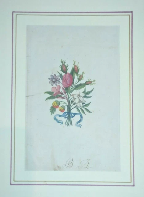 Disegno Floreale settecentesco colorato