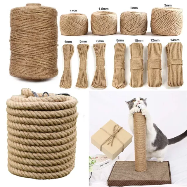 1MM 2MM 3MM 5MM 10MM 18MM Hand Woven Hemp Cable Decorative Jute Twine Tied  Rope