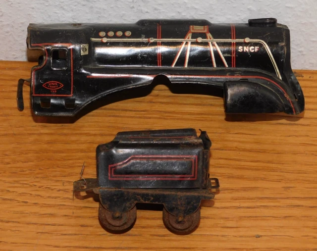 ANCIEN JOUET JEP LOCOMOTIVE ÉLECTRIQUE + TENDER S57 SNCF ECHELLE O