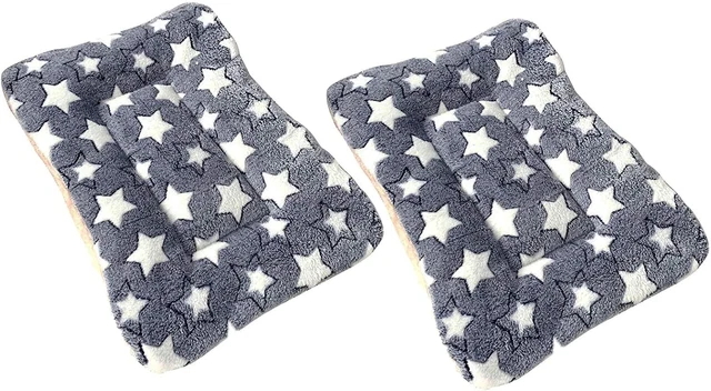 HOMEREIGN 2 Pcs Pet Bed Mats. Ultra Soft Pet (Dog/Cat) Bed with Cute Prints. Rev