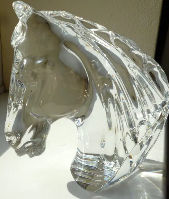 Waterford Crystal Glass Horses Head Paperweight 5"high Excellent Condition
