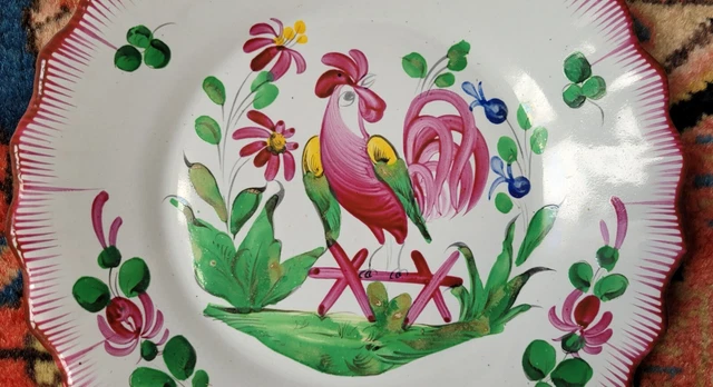 Coffret 4 Assiettes à Dessert Easylifedesign - Motif Coq - Porcelaine - Neuf