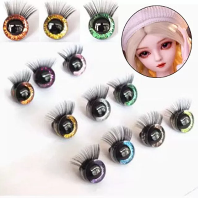 18mm Plastic Safety Eyes Doll Accessories Eyes with Eyelash  Doll Accessories