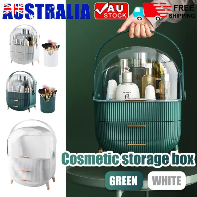 Portable Makeup Organizer Case Cosmetic Storage Box Jewelry Drawer Holder Carry