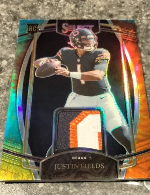 Justin Fields RC 25/25 SSP Select Tie Dye Jersey Patch Chicago Bears Rookie