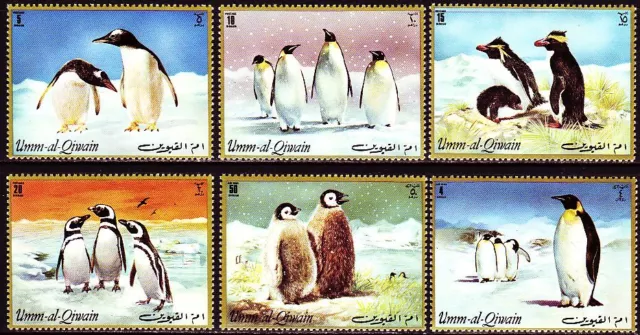 Umm al Qiwain 1972 ** Mi.630/35 A Antarktis Pinguine Antarctic Penguins