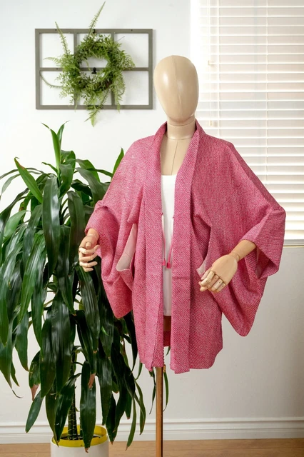 Dear Vanilla Japanese Silk Haori Jacket Women's Kimono Authentic Vintage Mint