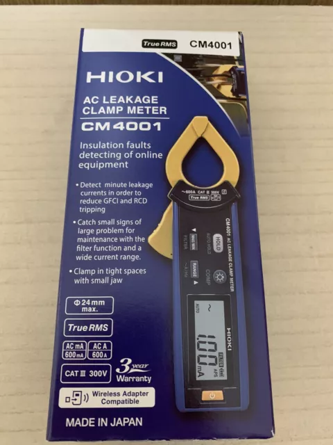 Hioki AC Leak Clamp Meter CM4001 0.6mA - 600A With Comparator Function